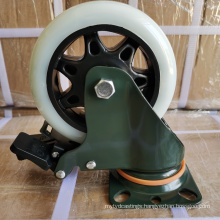 New Design 3/4/5 Inch Medium Heavy Duty High Load 200/250/300KGS Green Plate PA Nylon Tread Swivel Caster Wheels With Brake